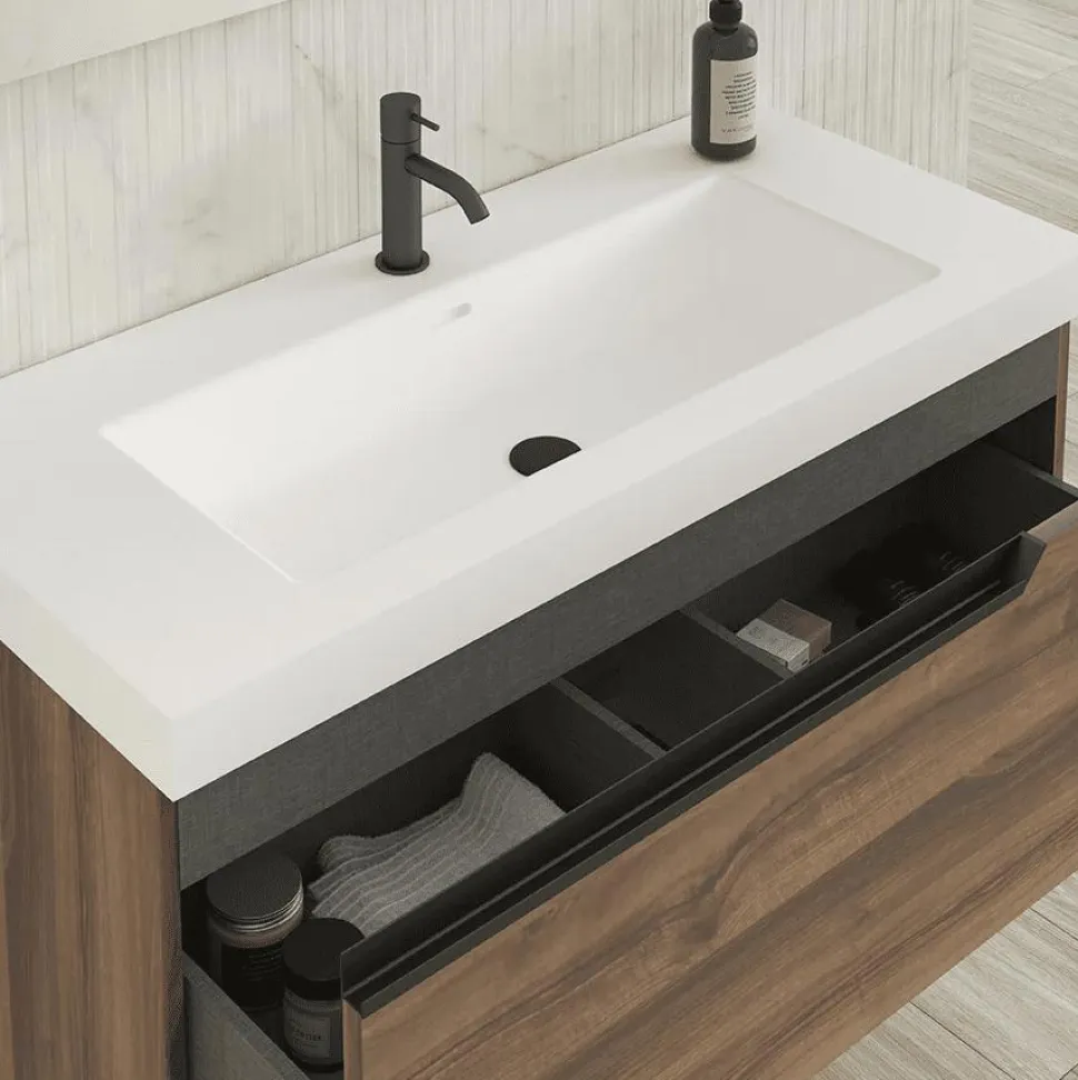 Mueble De 1 Cajón Y Un Hueco + Lavabo Ceramico Flat – Eleven – Visobath