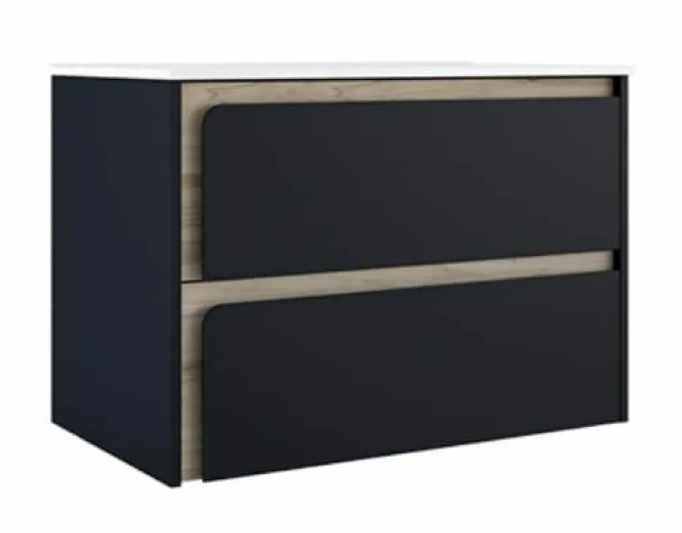 Mueble Suspendido 2 Cajones Combinando Acabados Fondo Aliso Y Frente A Elegir – Indico – Visobath