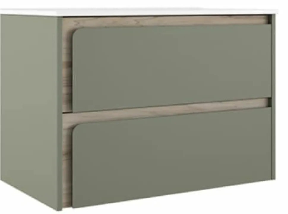 Mueble Suspendido 2 Cajones Combinando Acabados Fondo Aliso Y Frente A Elegir – Indico – Visobath