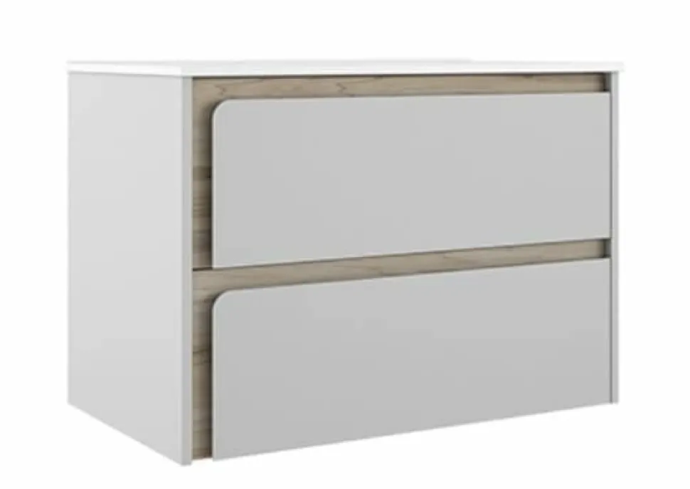 Mueble Suspendido 2 Cajones Combinando Acabados Fondo Aliso Y Frente A Elegir – Indico – Visobath