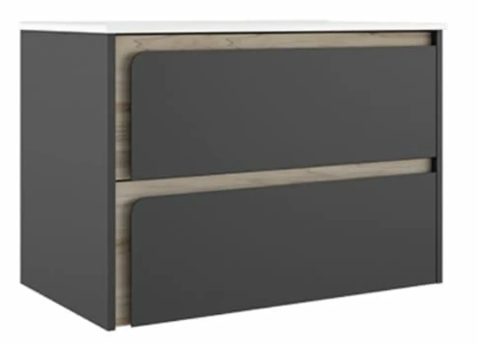 Mueble Suspendido 2 Cajones Combinando Acabados Fondo Aliso Y Frente A Elegir – Indico – Visobath