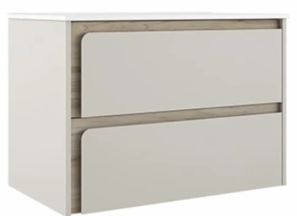 Mueble Suspendido 2 Cajones Combinando Acabados Fondo Aliso Y Frente A Elegir – Indico – Visobath