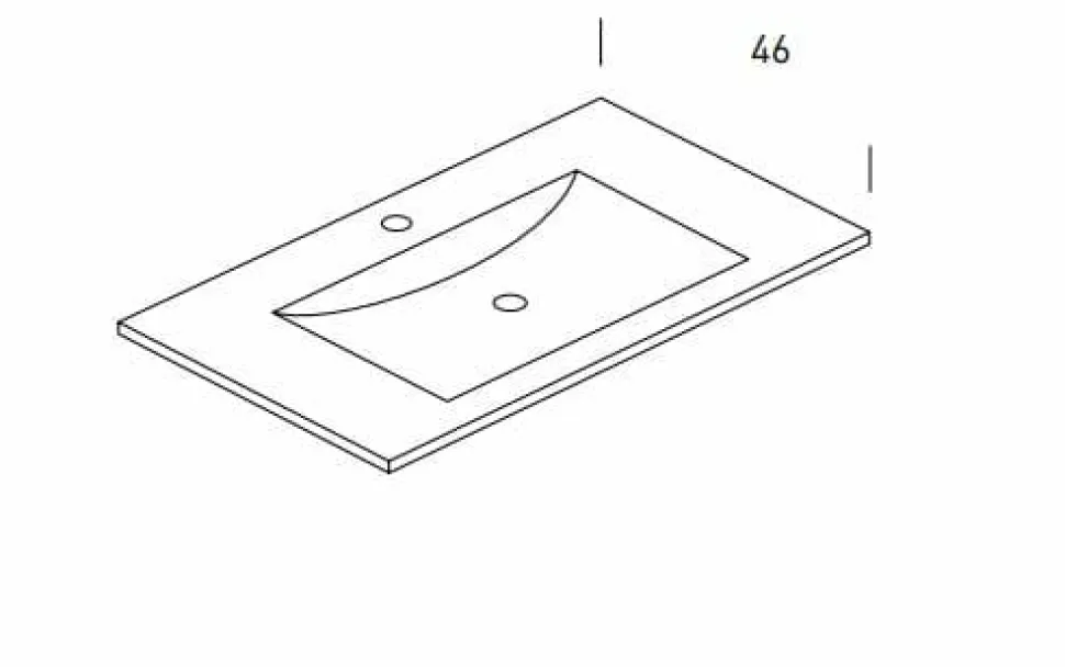 Mueble Suspendido 2 Cajones + Encimera Ceramica Center, Compacto Alta Calidad – Lineal – Urban – Aja