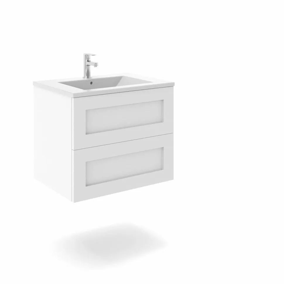 Mueble Suspendido 2 Cajones + Encimera Ceramica Center, Compacto Alta Calidad – Lineal – Urban – Aja