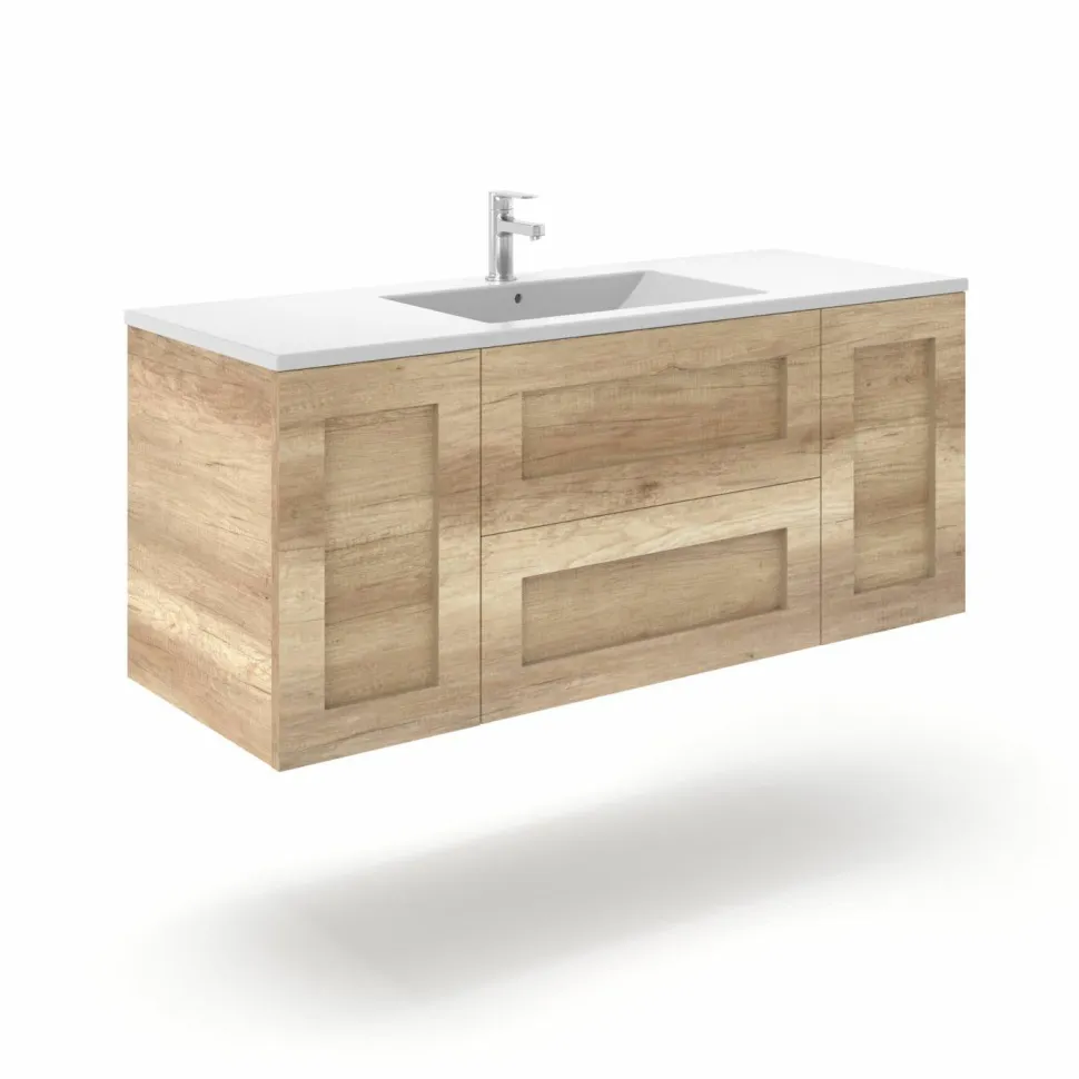Mueble Suspendido 2 Cajones + 2 Puertas Compacto + Encimera Ceramica Center, Alta Calidad – Lineal – Urban – Aja