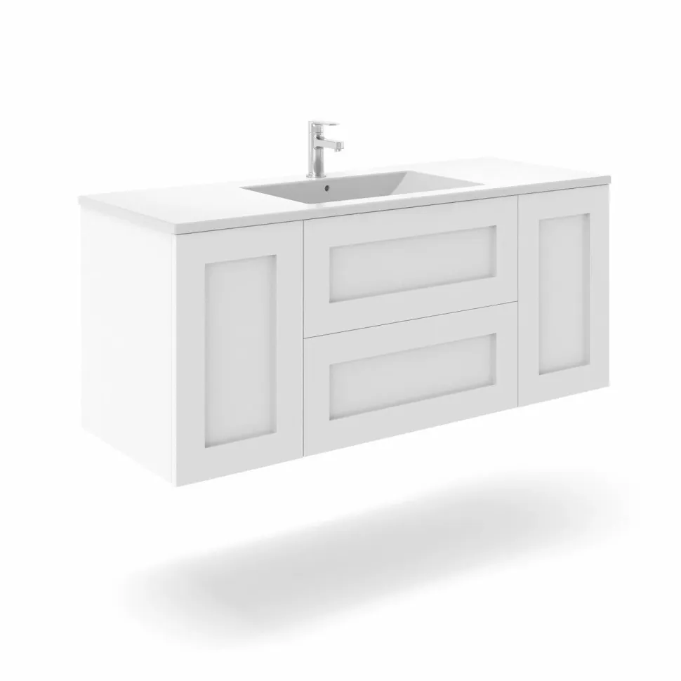 Mueble Suspendido 2 Cajones + 2 Puertas Compacto + Encimera Ceramica Center, Alta Calidad – Lineal – Urban – Aja