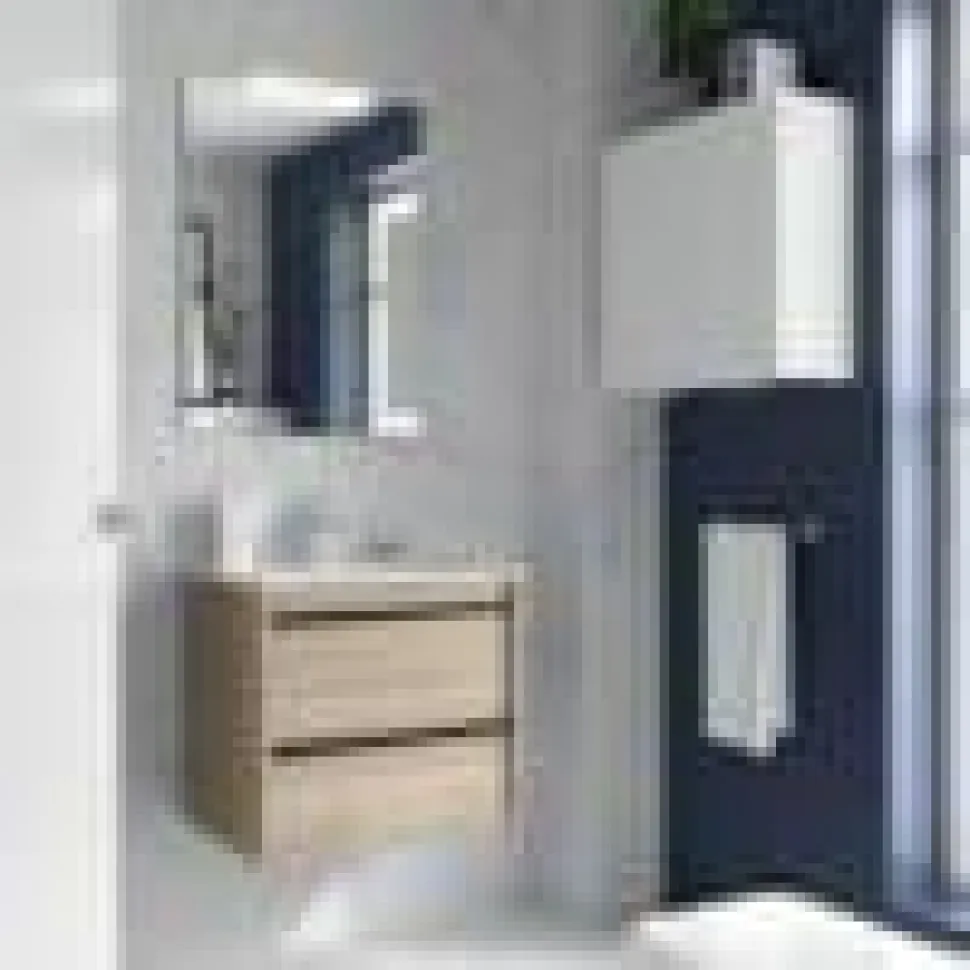 Mueble Suspendido 2 Cajones Y Lavabo De Porcelana – Attila – Salgar
