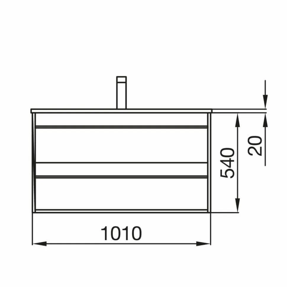 Mueble Suspendido 2 Cajones Y Lavabo De Porcelana – Attila – Salgar