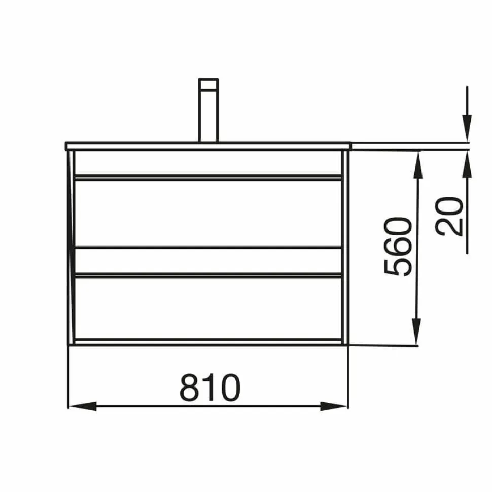 Mueble Suspendido 2 Cajones Y Lavabo De Porcelana – Attila – Salgar