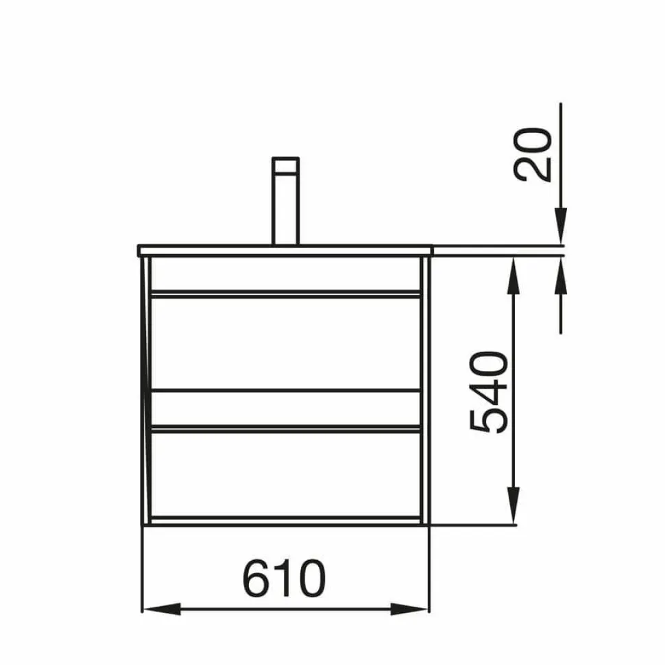 Mueble Suspendido 2 Cajones Y Lavabo De Porcelana – Attila – Salgar