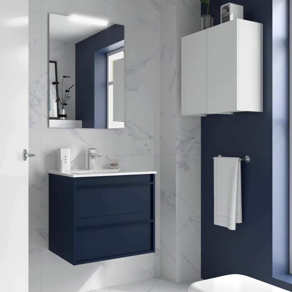 Mueble Suspendido 2 Cajones Y Lavabo De Porcelana – Attila – Salgar