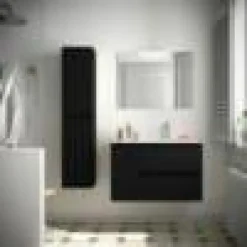 Mueble Suspendido 2 Cajones Y 1 Puerta Con Lavabo 850 Mm Coqueta Izquierda – Noja – Salgar