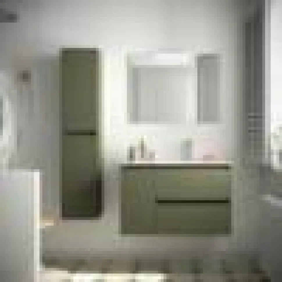 Mueble Suspendido 2 Cajones Y 1 Puerta Con Lavabo 850 Mm Coqueta Izquierda – Noja – Salgar