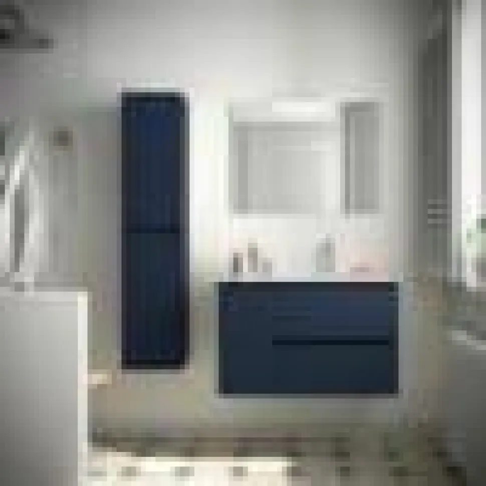 Mueble Suspendido 2 Cajones Y 1 Puerta Con Lavabo 850 Mm Coqueta Izquierda – Noja – Salgar