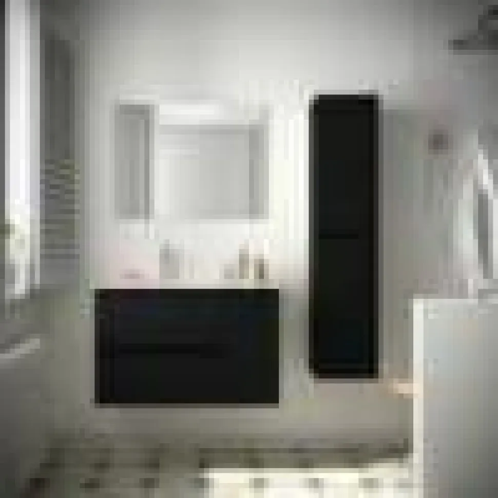 Mueble Suspendido 2 Cajones Y 1 Puerta Con Lavabo 855mm Coqueta Derecha – Noja – Salgar