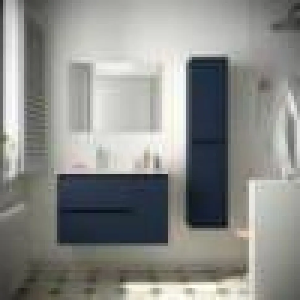 Mueble Suspendido 2 Cajones Y 1 Puerta Con Lavabo 855mm Coqueta Derecha – Noja – Salgar