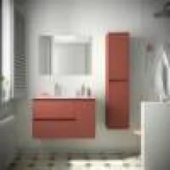 Mueble Suspendido 2 Cajones Y 1 Puerta Con Lavabo 855mm Coqueta Derecha – Noja – Salgar