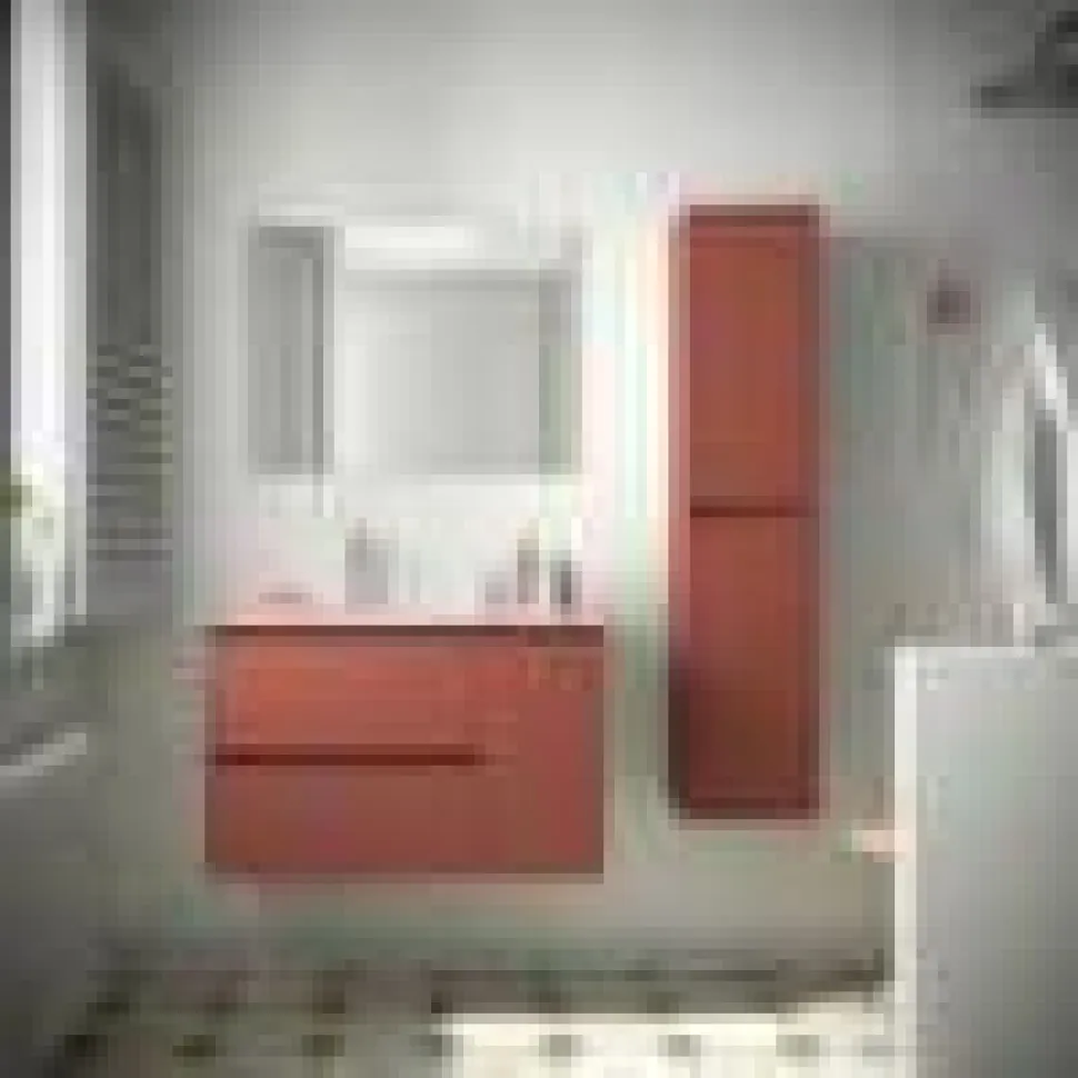 Mueble Suspendido 2 Cajones Y 1 Puerta Con Lavabo 855mm Coqueta Derecha – Noja – Salgar