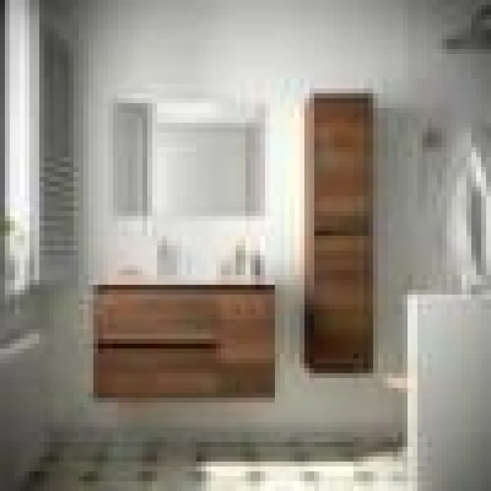 Mueble Suspendido 2 Cajones Y 1 Puerta Con Lavabo 855mm Coqueta Derecha – Noja – Salgar