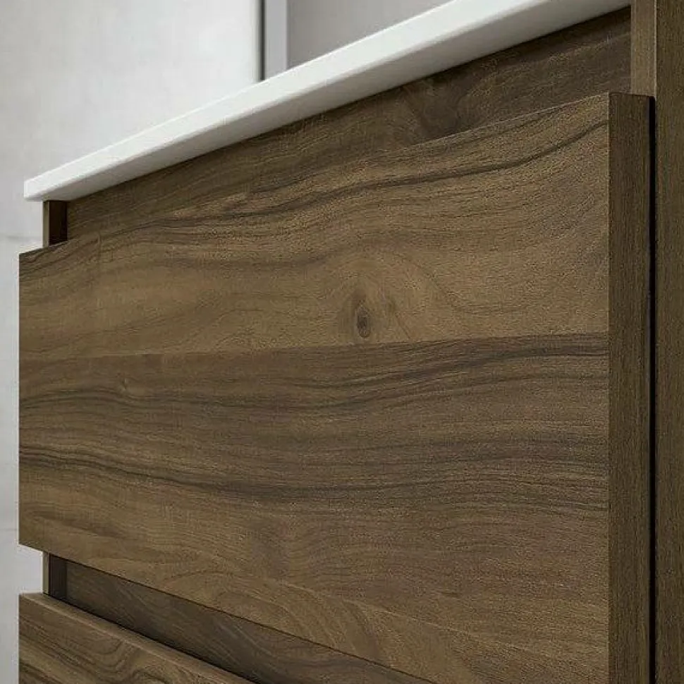 Mueble Suspendido De 2 Cajones Y 1 Puerta + Lavabo Ceramico Flat – Box – Visobath