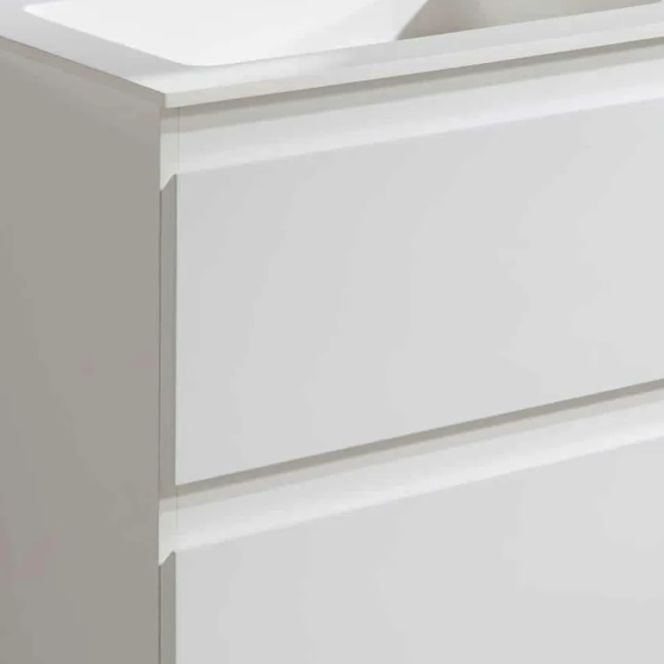 Mueble Suspendido Dos Cajones Y Lavabo Ceramico De Baño – Metrópolis – Jumar