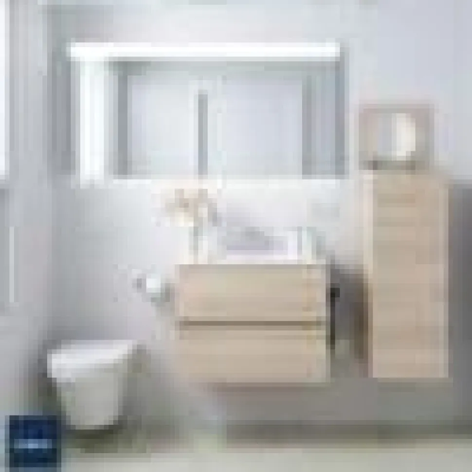 Mueble Suspendido Dos Cajones Con Fondo Reducido Y Lavabo De Porcelana – Fussion Line – Salgar