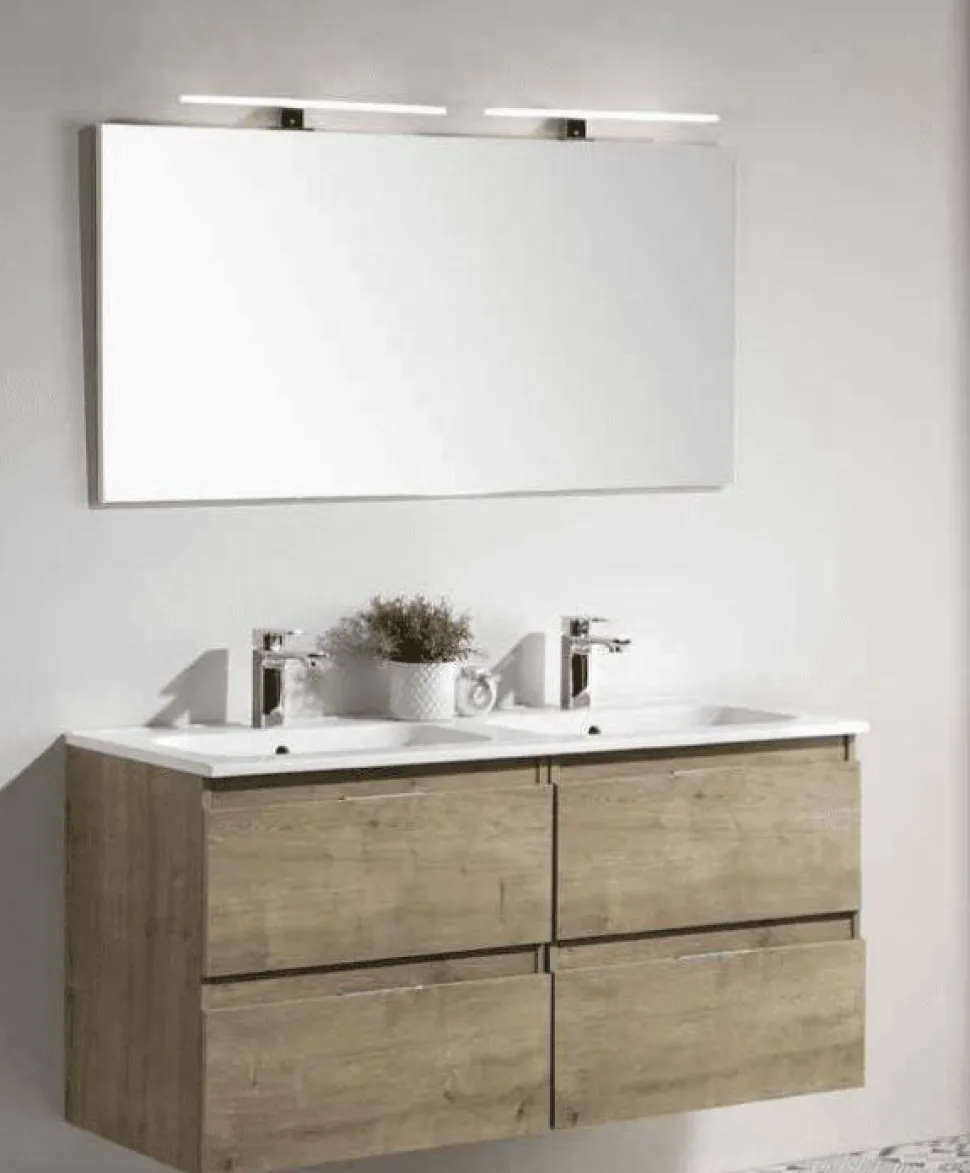 Mueble Suspendido Dos Cajones Y Lavabo Cerámico Roble Nudos – Julieta – Muebles Jumar