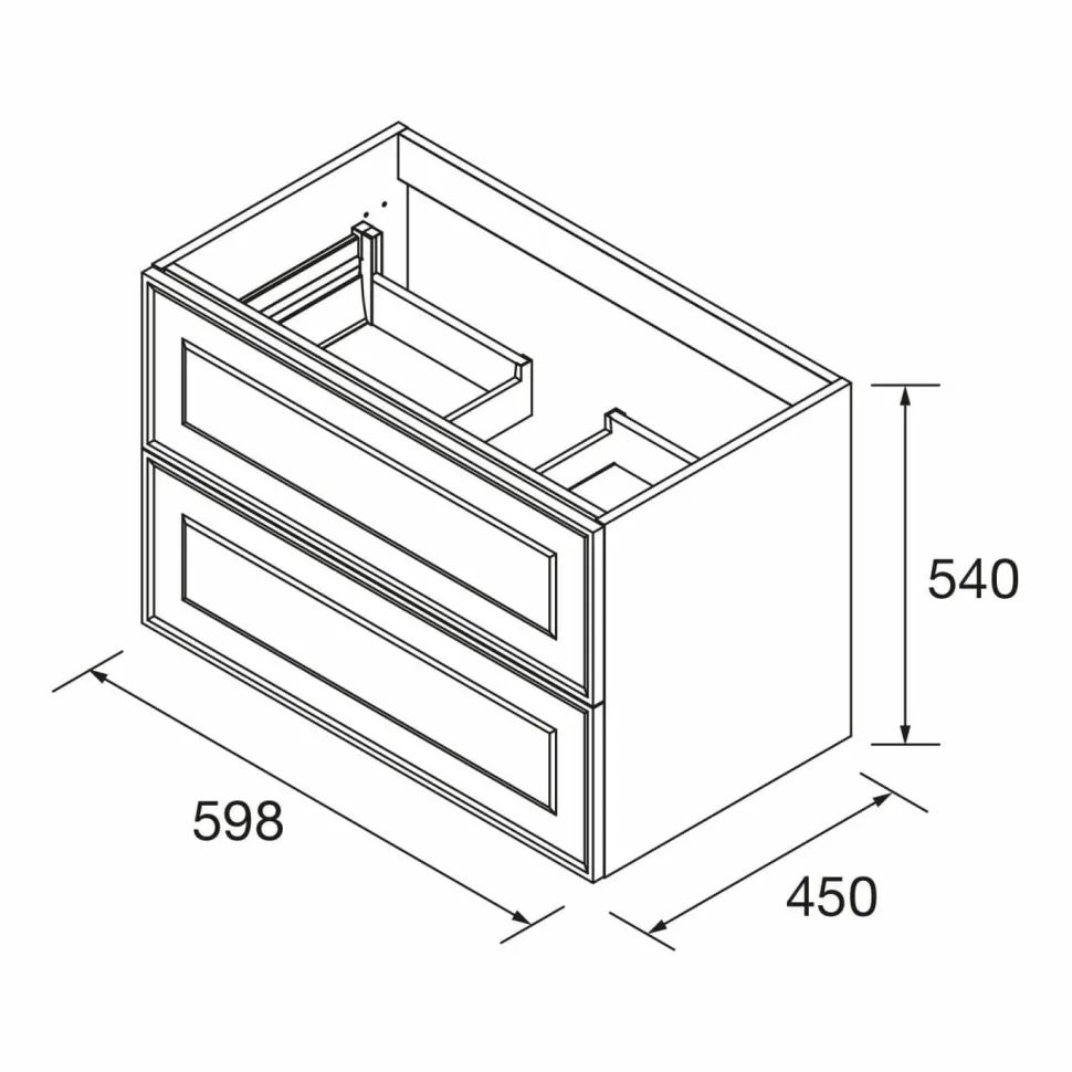 Mueble Suspendido Dos Cajones Clásico – Renoir – Salgar