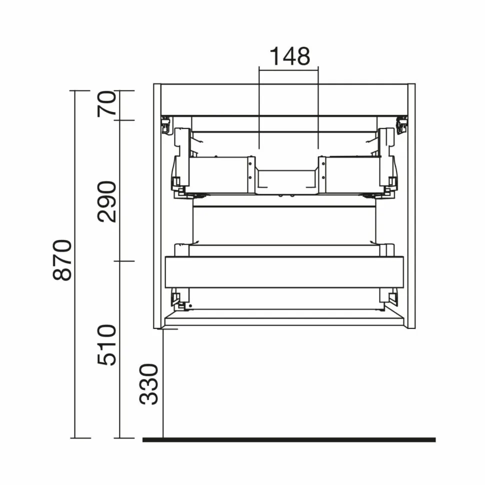 Mueble Suspendido Dos Cajones Clásico – Renoir – Salgar
