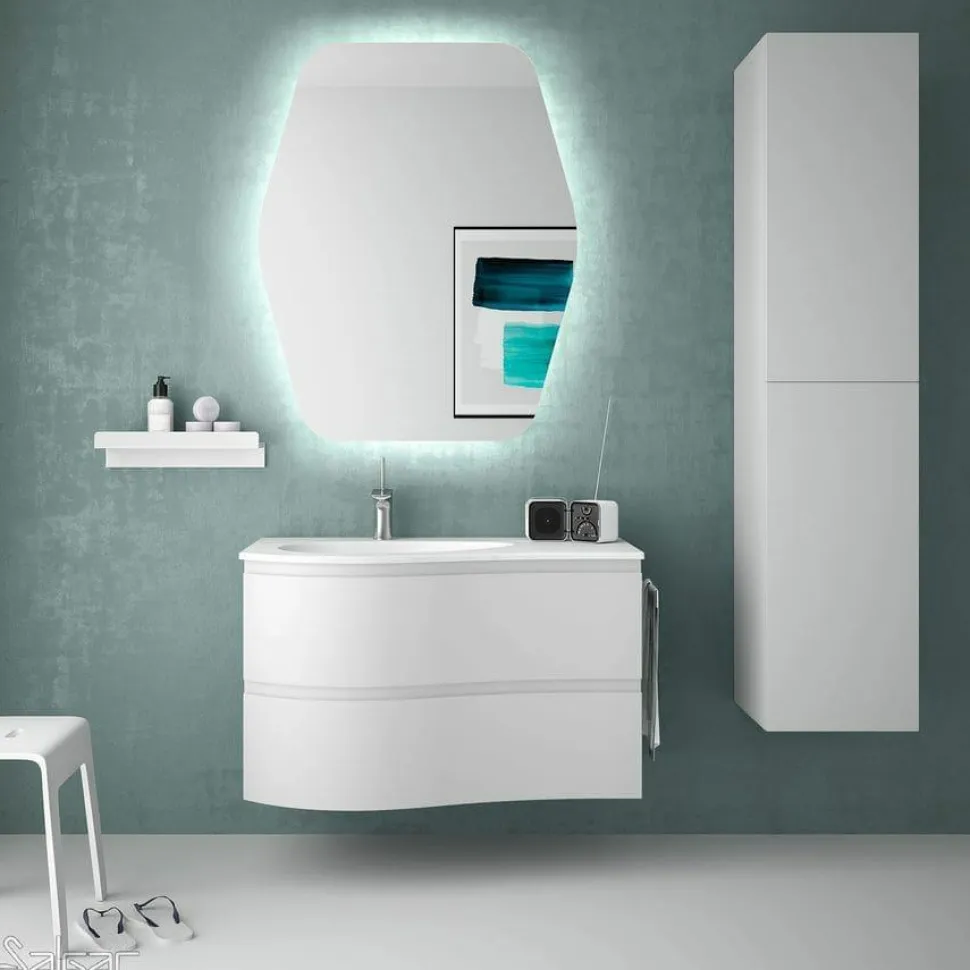 Mueble Suspendido Dos Cajones Con Opciones De Encimera Acabado White Cotton – MAM – Salgar