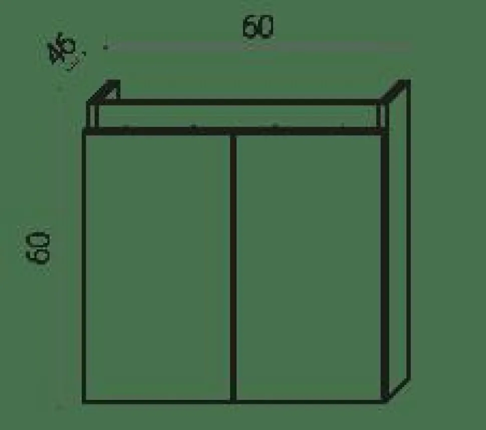 Mueble Suspendido 2 Puertas + Lavabo Ceramico 60 Cm Robre Tiffany – Julieta – Muebles Jumar