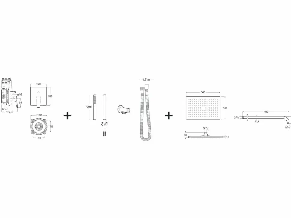 Pack Empotrado Monomando RocaBox Square Para Baño-ducha – Atlas – Roca – A5D2690C00