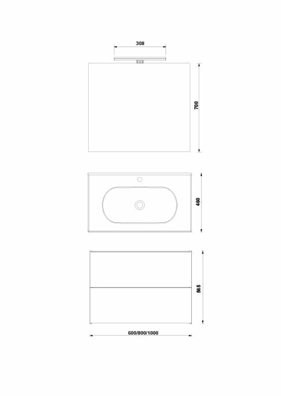 Pack Mueble Shona 60Cm 2C Galet Mate – G7918131 – Gala