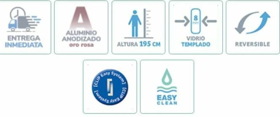 Panel Fijo De Ducha Hasta 120 Cm Perfil Oro Rosa – Fresh – Kassandra