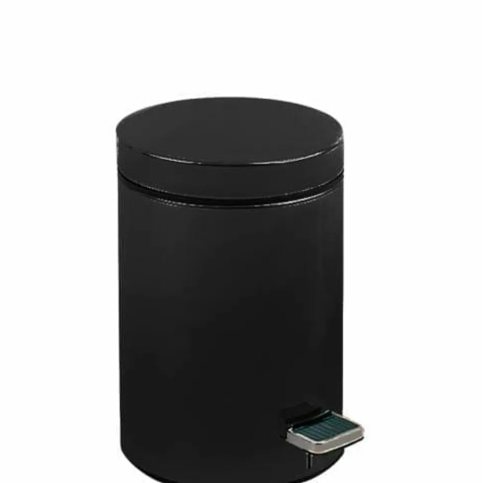 Papelera Higiénica Con Pedal De Capacidad 3 L De Acero Inoxidable. Acabado Negro 09100.03.N – Nofer