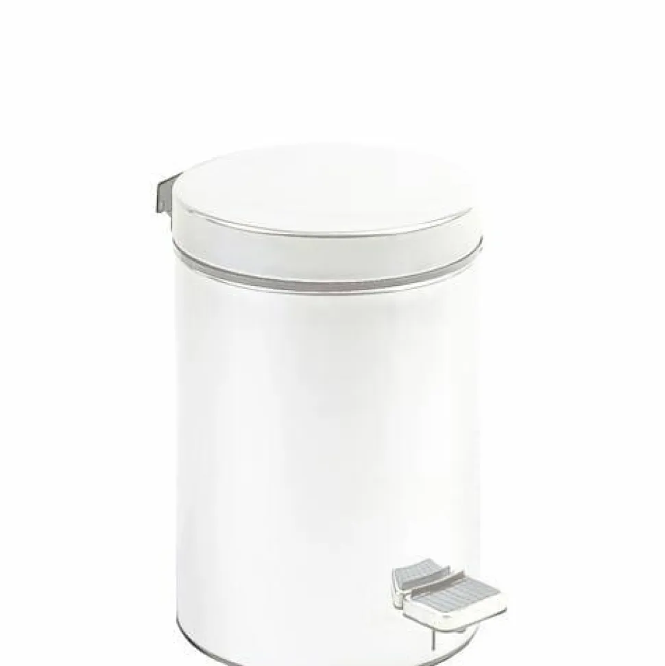 Papelera Higiénica Con Pedal De Capacidad 3 L De Acero Inoxidable. Acabado Blanco 09100.W – Nofer