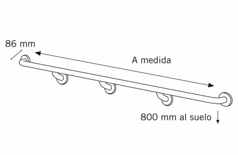 Pasamanos Recto Prestobar 110 – PrestoEquip – 89110