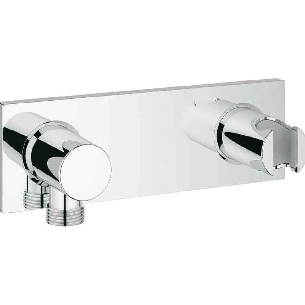 Placa Con Codo Conexión Y Soporte De Ducha En Cromo – Grohe – Grohtherm F