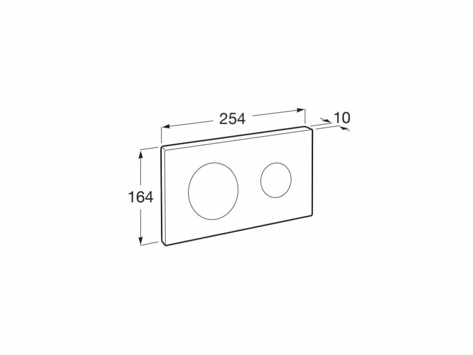 Placa De Accionamiento Con Descarga Dual Con Acabado Onix Mate 254 X 10 X 164 Mm – In-Wall PL10 DUAL (ONE) – Roca