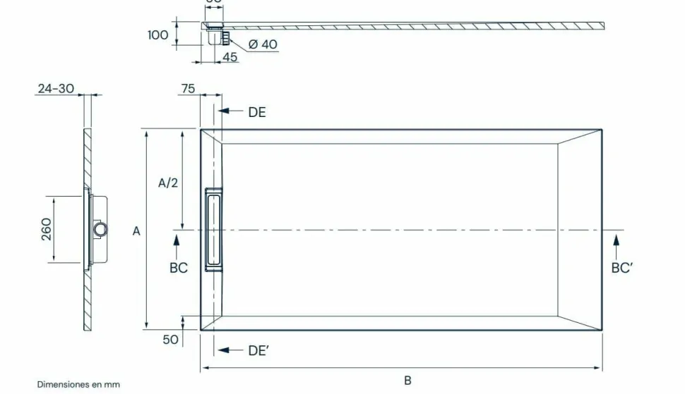 Plato De Resina Tesstone Extra-plano Con Desagüe Lineal De Gran Caudal – Uno – Baños 10