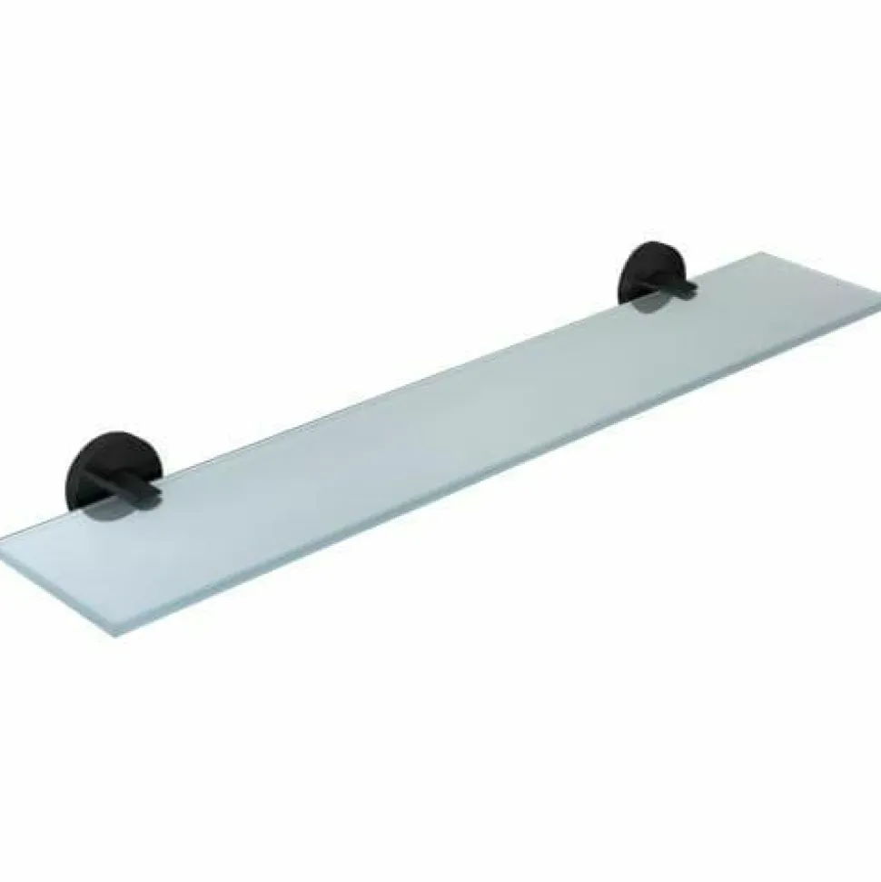 Repisa De Vidrio Y Acero Color Negro Serie NIZA – 16856.N – Nofer