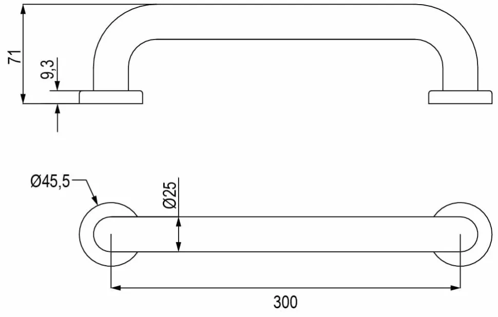 Soporte Asidero Bañera 201 30 Cm Reforzado – 33ASI0300125 – AQG