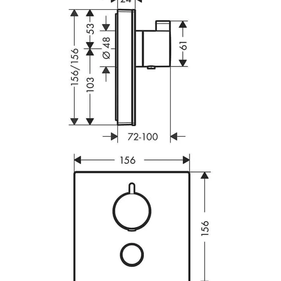 Termostato Empotrado ShowerSlect Glass – Hansgrohe