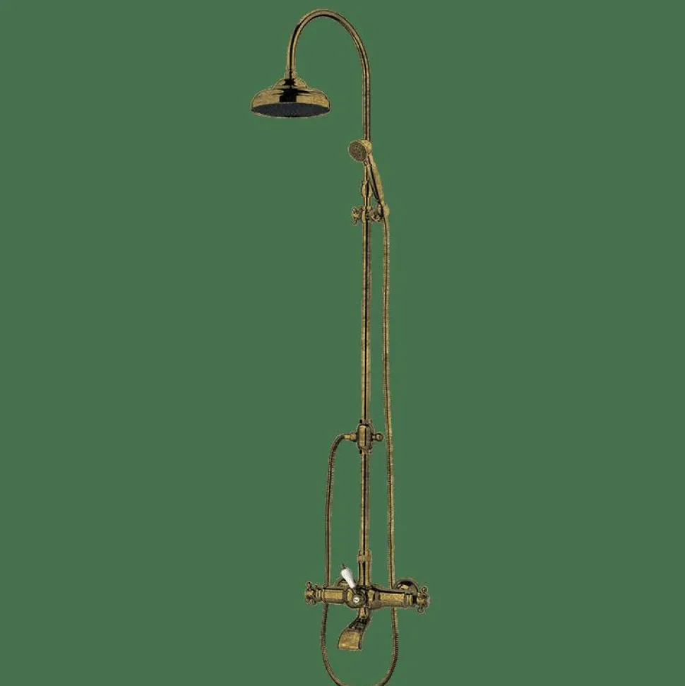 Termostática De Baño-ducha Con Columna Telescópica Latón Viejo Estilo Premium Colección CLÁSICA 129199 – GRB Mixers
