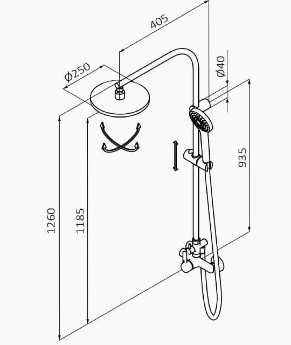 Termostática De Ducha Con Columna Estilo Basic Colección WINNER – 44425440TL – GRB Mixers