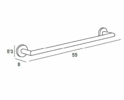 Toallero Barra 55 Cm – Inox Cepillado Modelo Eco – 6501012 – Manillons Torrent